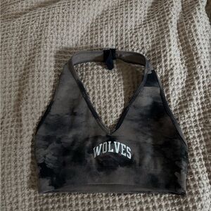 Darc sport gray and Black Halter Top sport bra